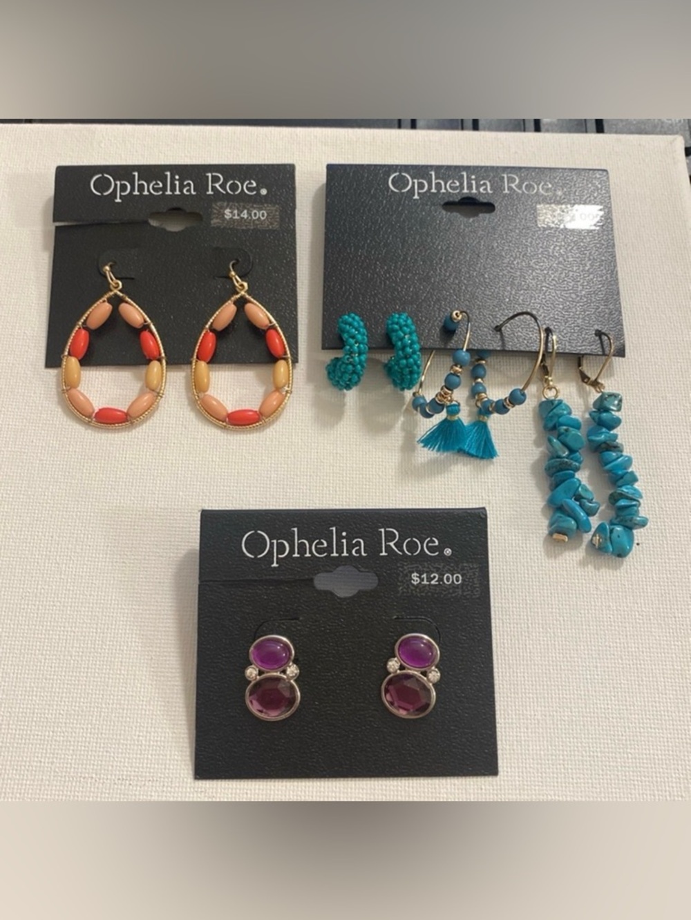 Ophelia Roe dangling earrings bundle NWT